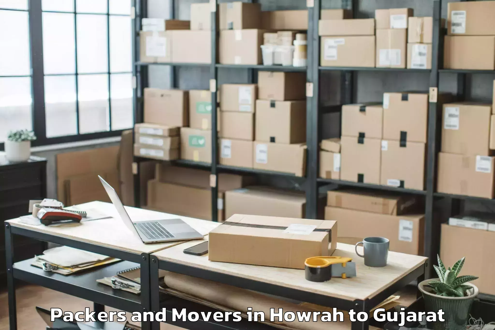 Book Howrah to Songadh Packers And Movers Online